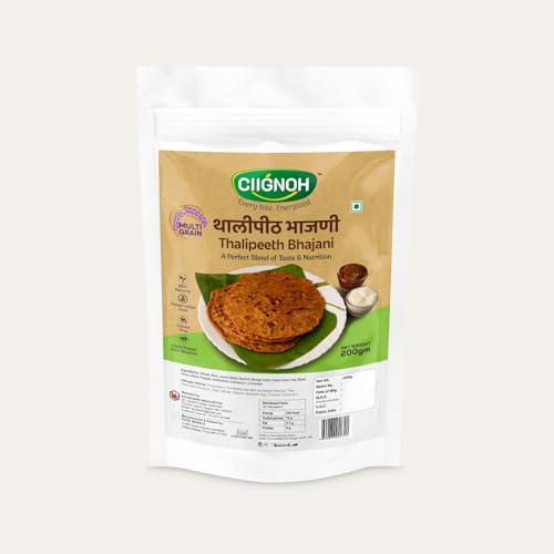 A CIIGNOH | थालीपीठ भाजणी Thalipeeth Bhajani | Multigrain Flour | No Artificial Flavor | For Healthy Delicious & Cooking | for Every Day use,200gm