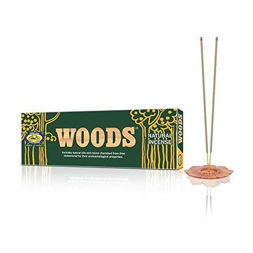 Woods Natural Agarbatti with Woody, Sandal-Amber Fragrance - Pack of 1 (Total 40 Sticks)