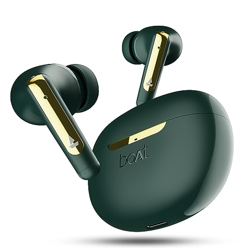 boAt Airdopes 141 ANC TWS Earbuds with 32 dB ANC, 42 HRS Playback, 50ms Low Latency Beast™ Mode, IWP™ Tech,Signature Sound,Quad Mics with ENx™,ASAP™ Charge,USB Type-C Port & IPX5(Green)