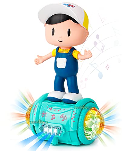 Zest 4 Toyz Musical Toy Battery Operated 360 Degree Rotating Musical Dancing Boy 5D Light & Sound Toy with Bump & Go Action for Kids