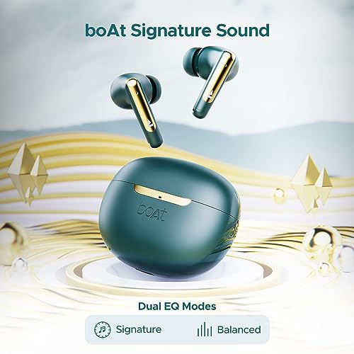 boAt Airdopes 141 ANC TWS Earbuds with 32 dB ANC, 42 HRS Playback, 50ms Low Latency Beast™ Mode, IWP™ Tech,Signature Sound,Quad Mics with ENx™,ASAP™ Charge,USB Type-C Port & IPX5(Green)