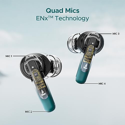 boAt Airdopes 141 ANC TWS Earbuds with 32 dB ANC, 42 HRS Playback, 50ms Low Latency Beast™ Mode, IWP™ Tech,Signature Sound,Quad Mics with ENx™,ASAP™ Charge,USB Type-C Port & IPX5(Green)