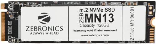 ZEBRONICS ZEB-MN13 128GB M.2 NVMe Solid State Drive (SSD), with 1622MB/s Read Speed, PCIe Gen 3.0, Next Level Performance, Ultra Low Power Consumption, Thermal Management and Silent Operation.