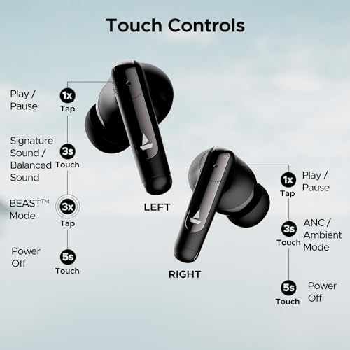 boAt Airdopes 141 ANC TWS Earbuds with 32 dB ANC, 42 HRS Playback, 50ms Low Latency Beast™ Mode, IWP™ Tech,Quad Mics with ENx™,ASAP™ Charge,USB Type-C Port & IPX5(Gunmetal Black)