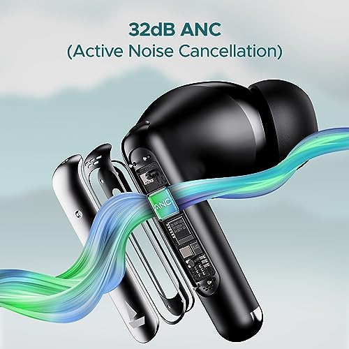 boAt Airdopes 141 ANC TWS Earbuds with 32 dB ANC, 42 HRS Playback, 50ms Low Latency Beast™ Mode, IWP™ Tech,Quad Mics with ENx™,ASAP™ Charge,USB Type-C Port & IPX5(Gunmetal Black)