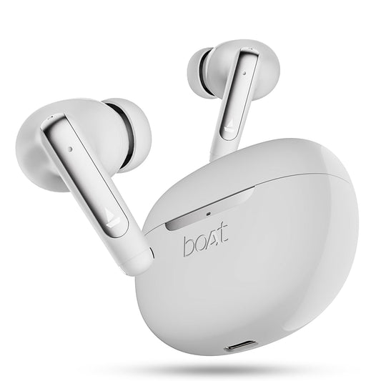 boAt Airdopes 141 ANC TWS Earbuds with 32 dB ANC, 42 HRS Playback, 50ms Low Latency Beast™ Mode, IWP™ Tech,Signature Sound,Quad Mics with ENx™,ASAP™ Charge,USB Type-C Port & IPX5(White)