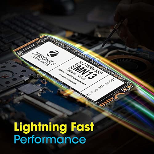 ZEBRONICS ZEB-MN13 128GB M.2 NVMe Solid State Drive (SSD), with 1622MB/s Read Speed, PCIe Gen 3.0, Next Level Performance, Ultra Low Power Consumption, Thermal Management and Silent Operation.