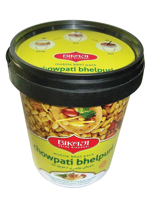 BIKAJI crispy crunchy 100% vegetarian Chowpati bhelpuri open mix &eat now bhelpuri bhel (pack of 4 pcs ) each pack 140 grm